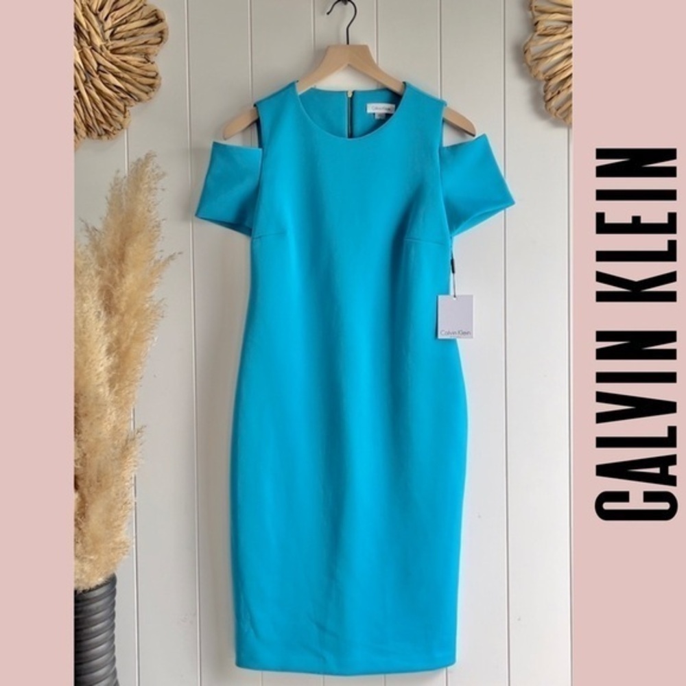 NWT CALVIN KLEIN dress cold shoulder sheath